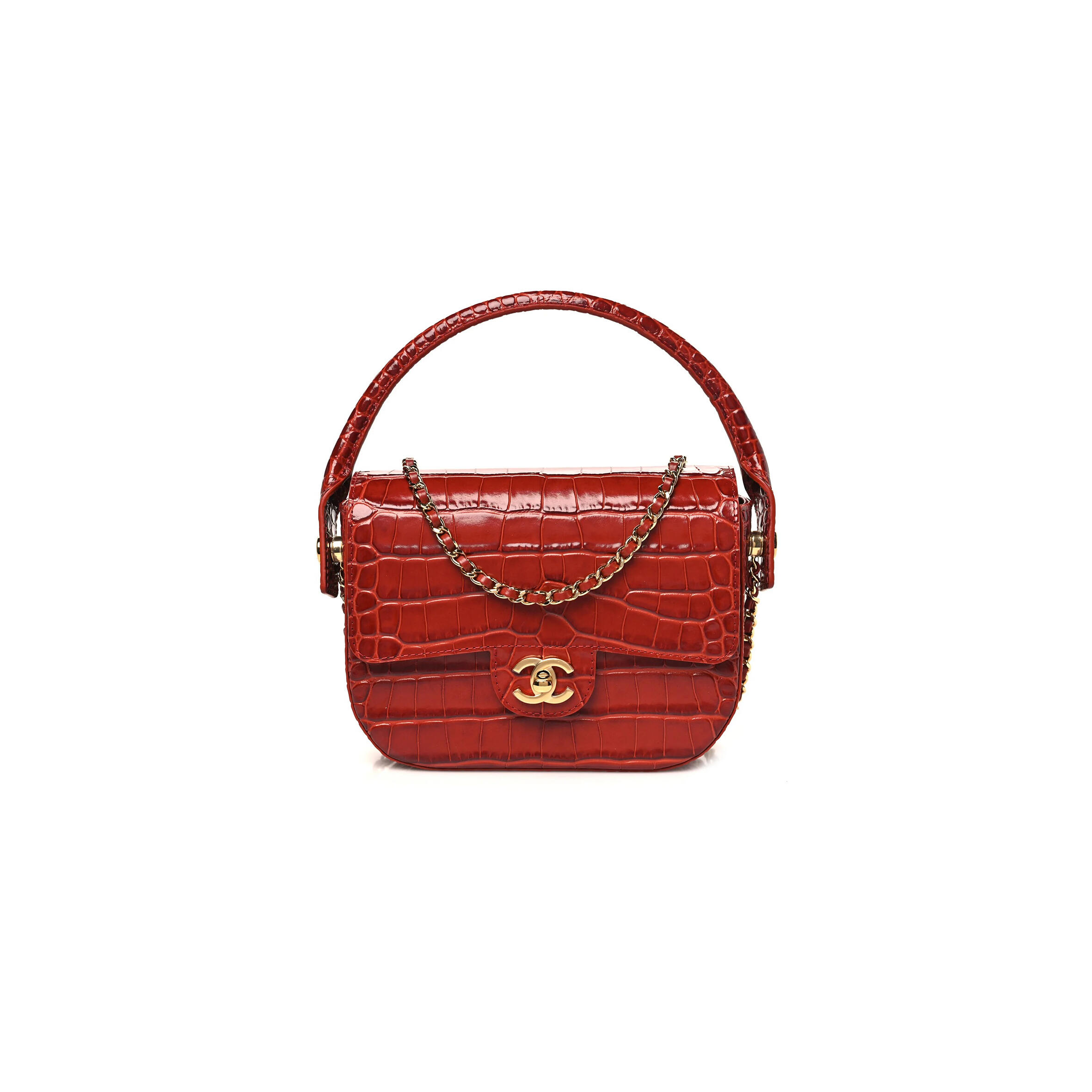 CHANEL MINI FLAP BAG WITH TOP HANDLE AS6424 (20*16*5cm)